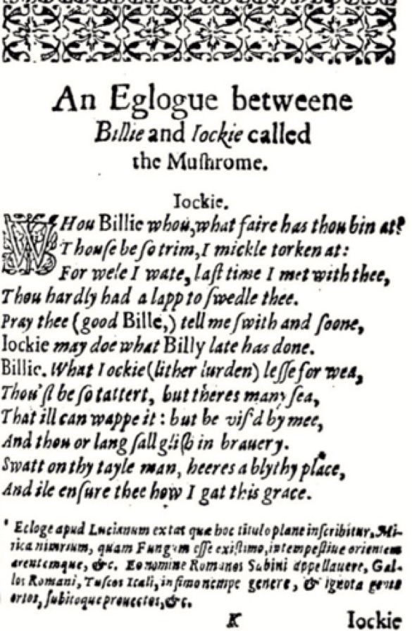 "An Eglogue betweene Billie and Iockie"
(1615)
